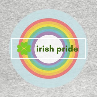 Irish Pride - St Patrick's Day Pride Rainbow Circle Clover T-Shirt